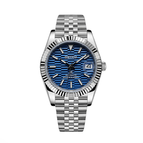 Seiko Mod Datejust – Ice Blue Textured Dial