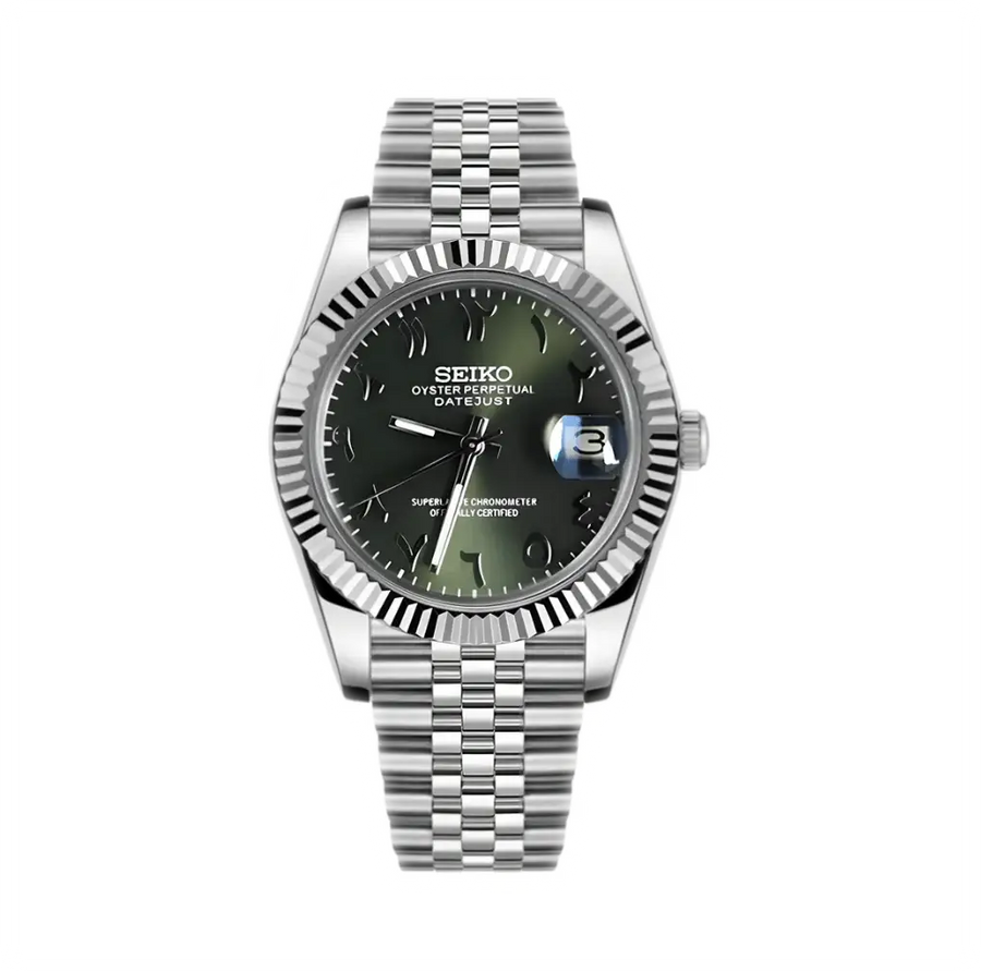 Seiko Mod Datejust – Olive Arabic Dial