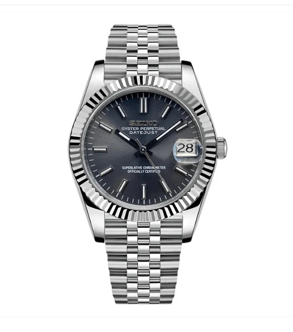Seiko Mod Datejust – Rhodium Dial