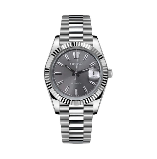 Seiko Mod Datejust – Grey Sunburst Dial