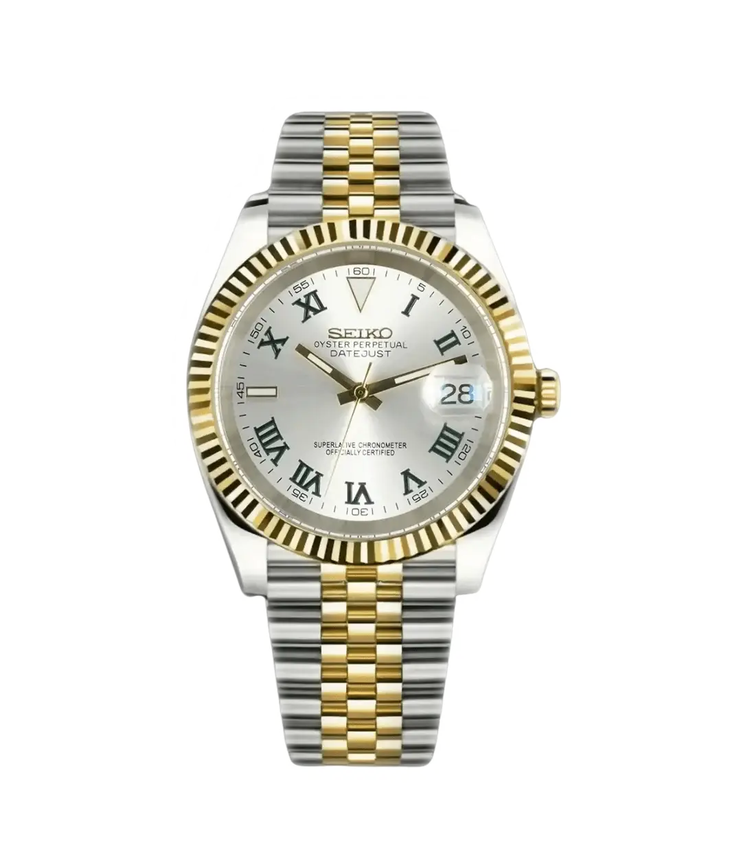 Seiko Mod Datejust – Cadran Wimbledon romain bicolore