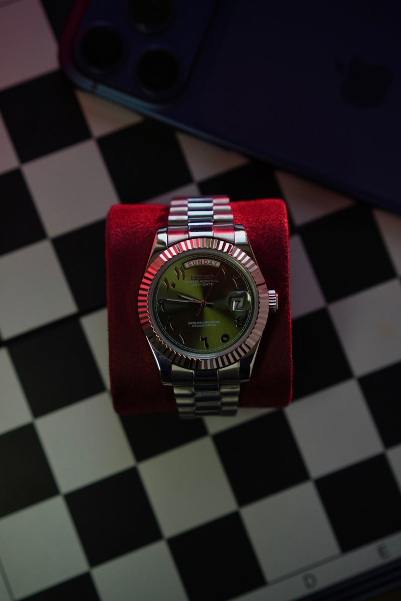Seiko Mod Day-Date – Olive Arabic Dial supplier photo 5