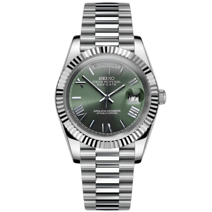 Seiko Mod Day-Date Roman Green dial