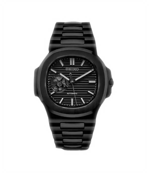 Seiko Mod Nautilus - Black Phantom Open-Heart