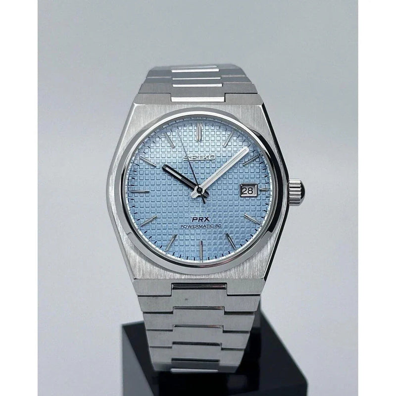 Seiko Mod PRX Light Blue front supplier photo