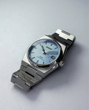 Seiko Mod PRX Light Blue angled supplier photo