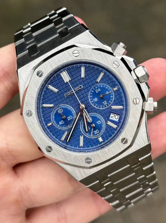 Seiko Mod Royal Oak Chronograph – Blue Dial supplier photo 2