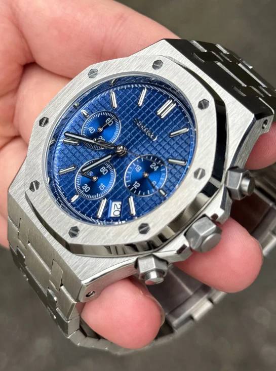 Seiko Mod Royal Oak Chronograph – Blue Dial supplier photo 3