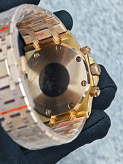 Seiko Mod Royal Oak Chronograph – Rose Gold White Dial supplier back view