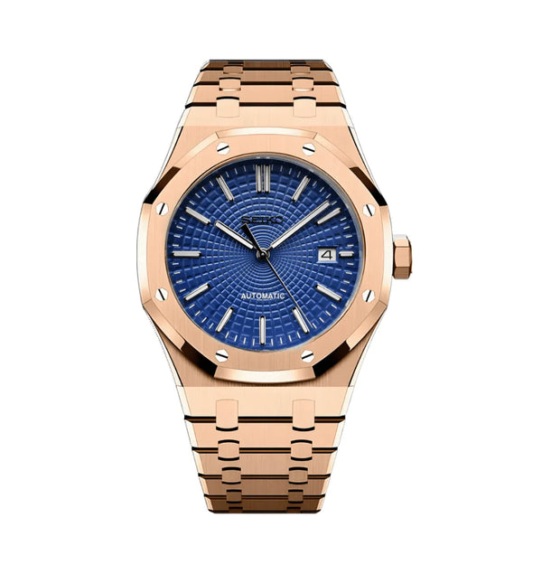Seiko Mod Royal Oak – Rose Gold Blue Dial