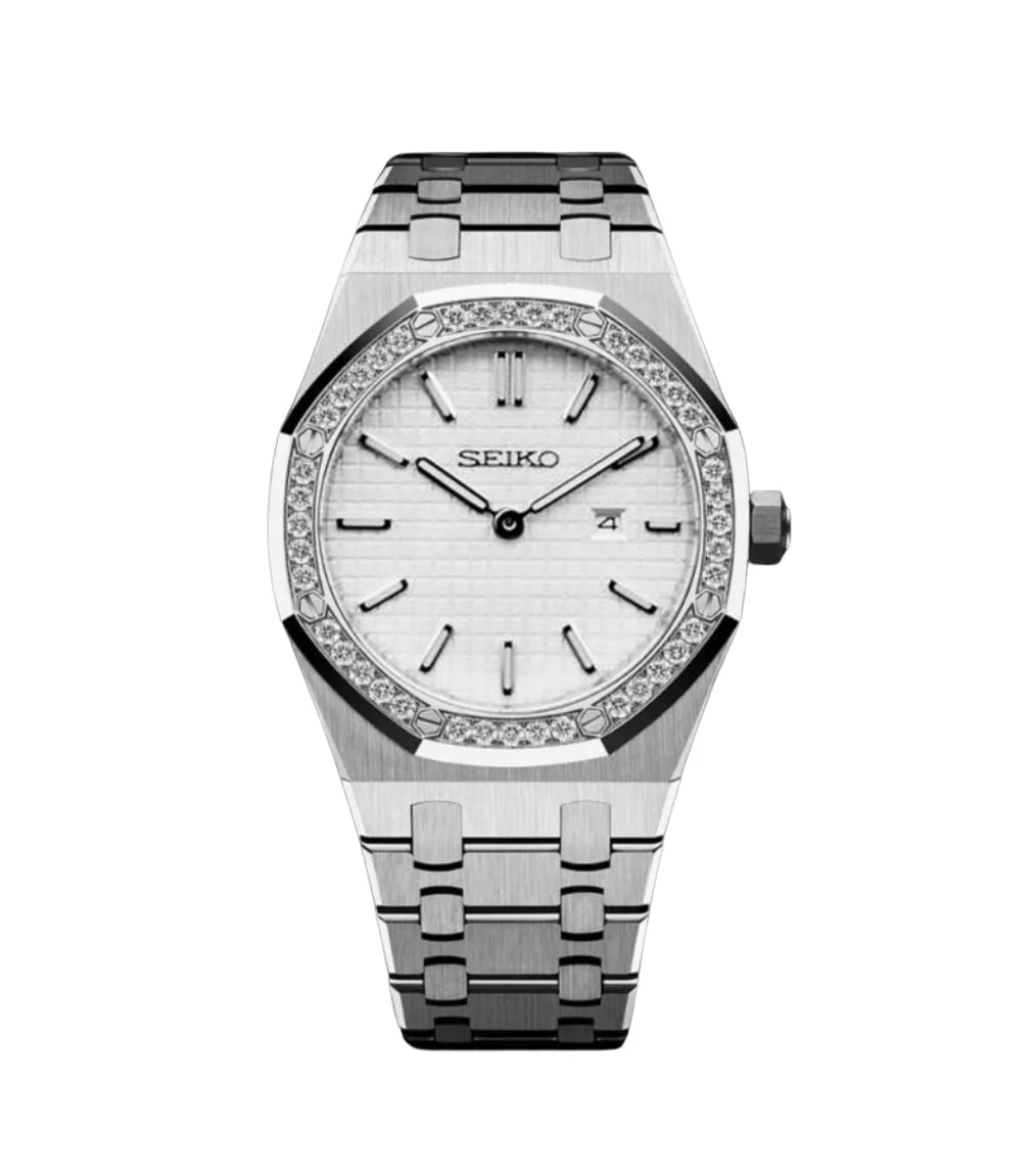 Seiko Mod Royal Oak – Lunette Silver Ice