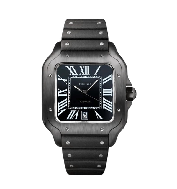 Seiko Mod Santos ADLC (Black Roman Dial)