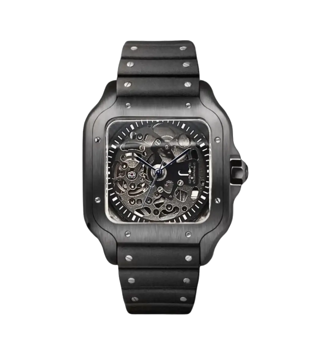 Seiko Mod Santos – Squelette Noir