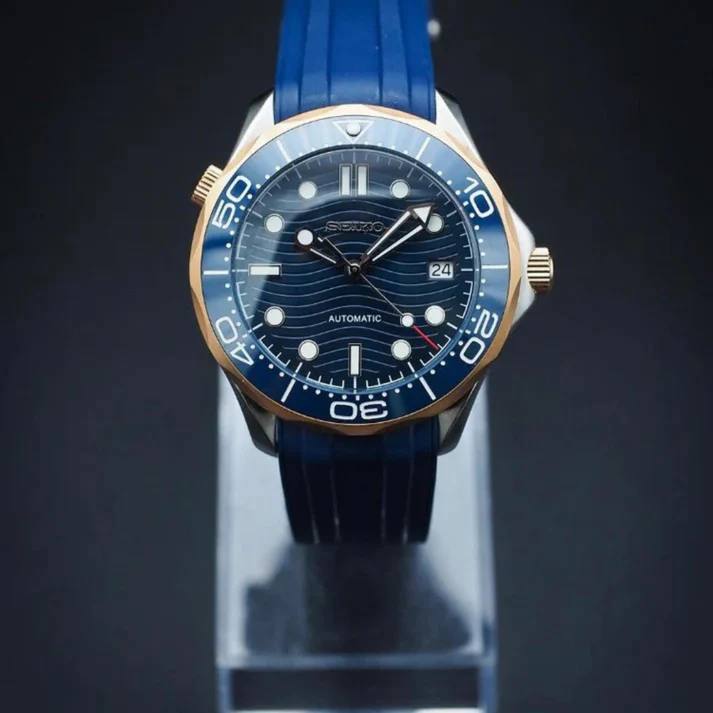 Seiko Mod Seamaster Diver – Rose Gold & Blue supplier photo 2