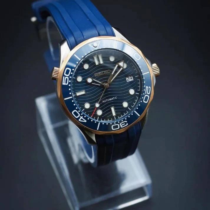 Seiko Mod Seamaster Diver – Rose Gold & Blue supplier photo 4