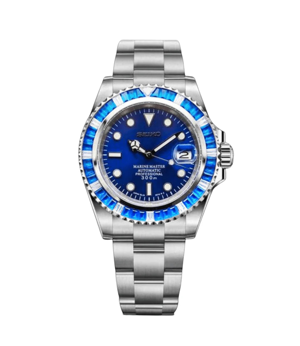 Seiko Mod Submariner - Blue Ruby