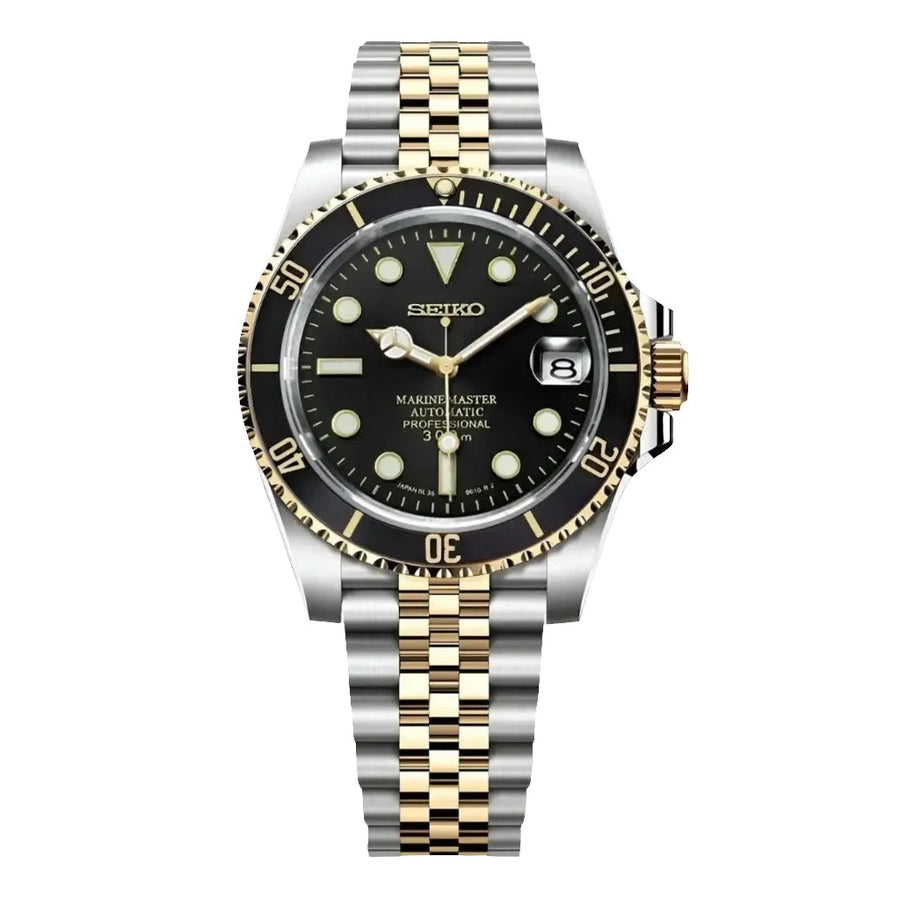 Seiko Mod Submariner – Two-Tone Black