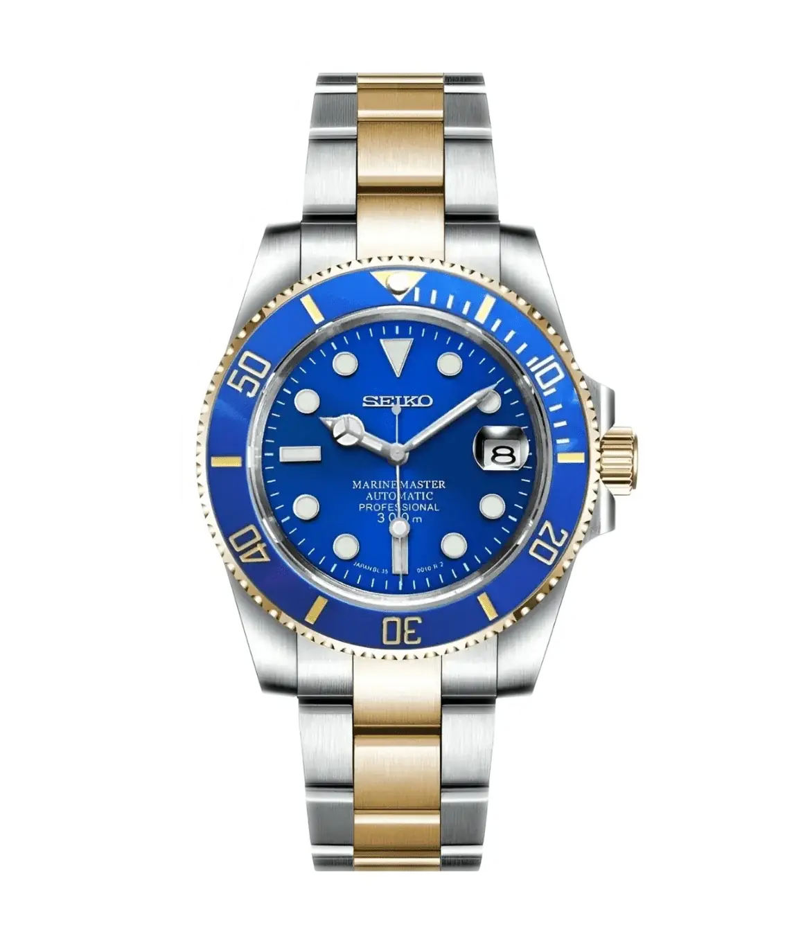 Seiko Mod Submariner - Deux Tons Bleu
