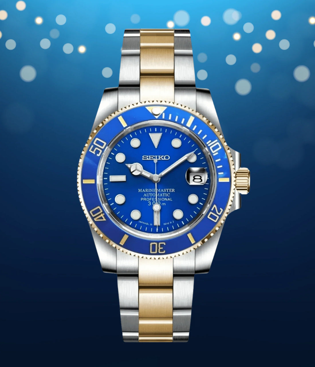 Seiko Mod Submariner - Two Tone Blue