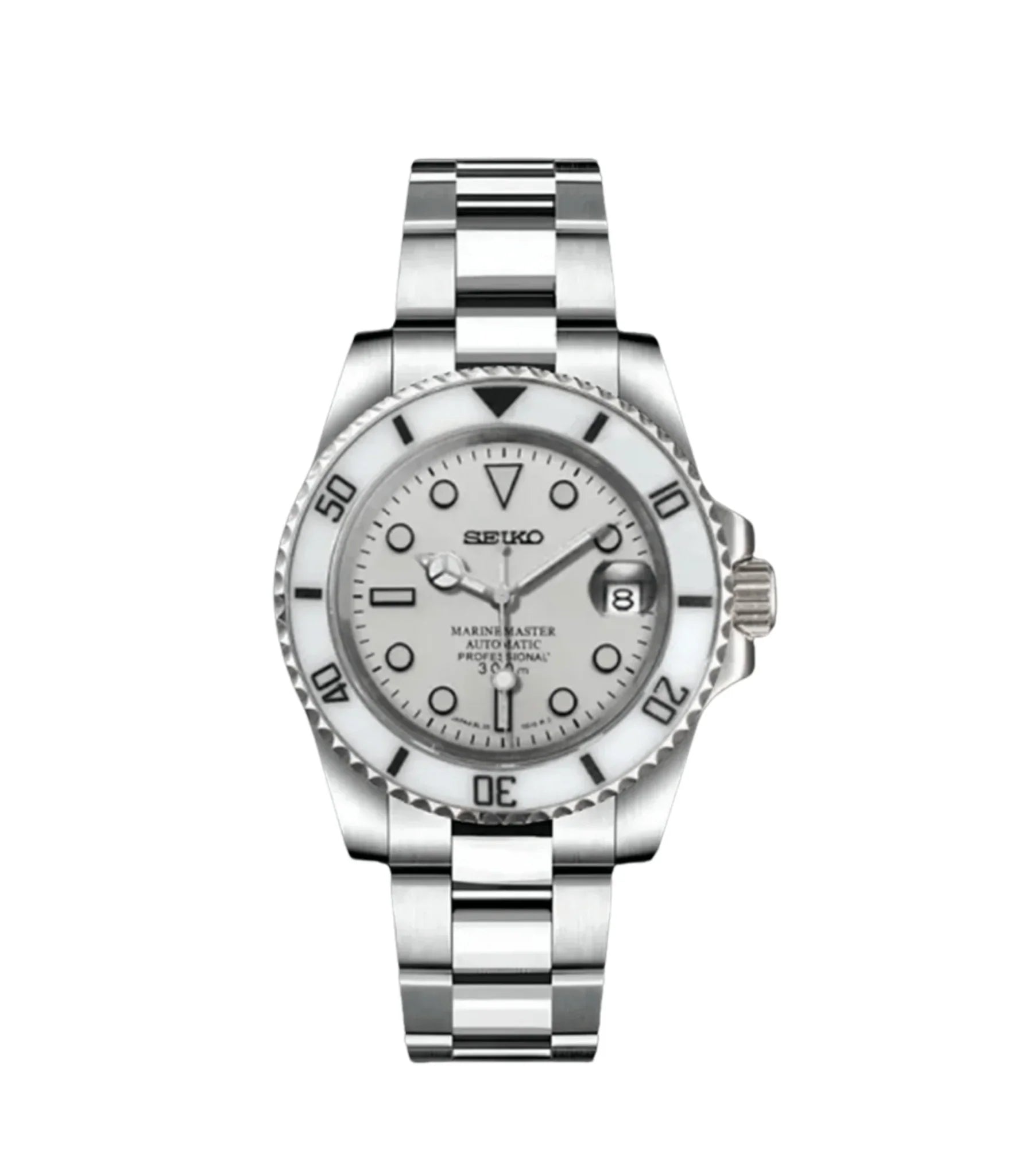 Seiko Mod Submariner - White Steel