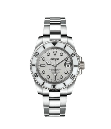 Seiko Mod Submariner - White Steel