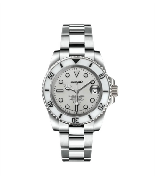 Seiko Mod Submariner - White Steel