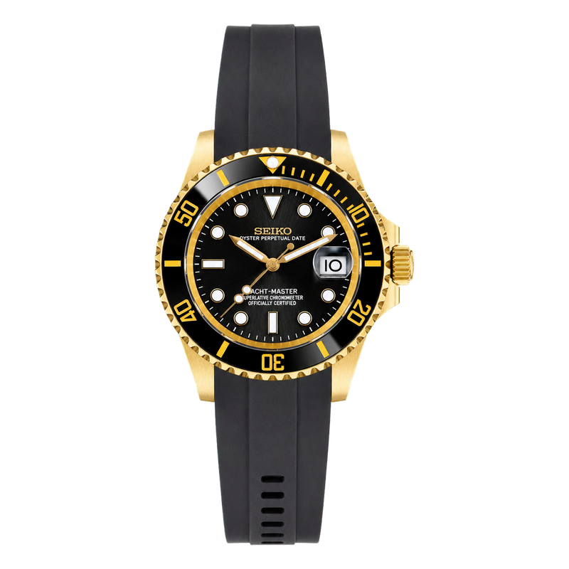 Seiko Mod Yacht-Master – Gold & Black