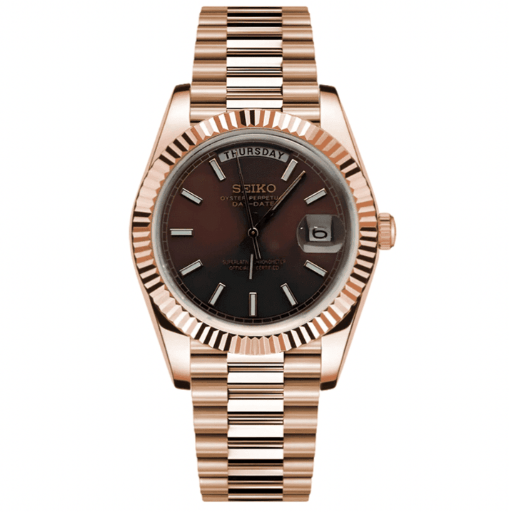 Seiko Mod Day-Date – Rose Chocolate