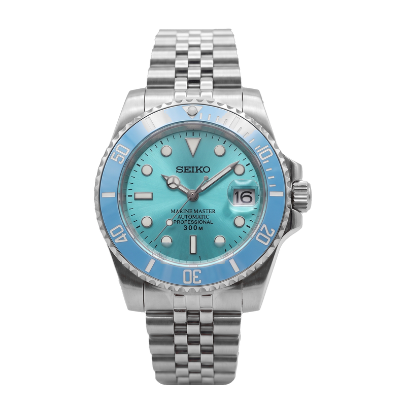 Seiko Mod Submariner Diver – Turquoise Sunburst