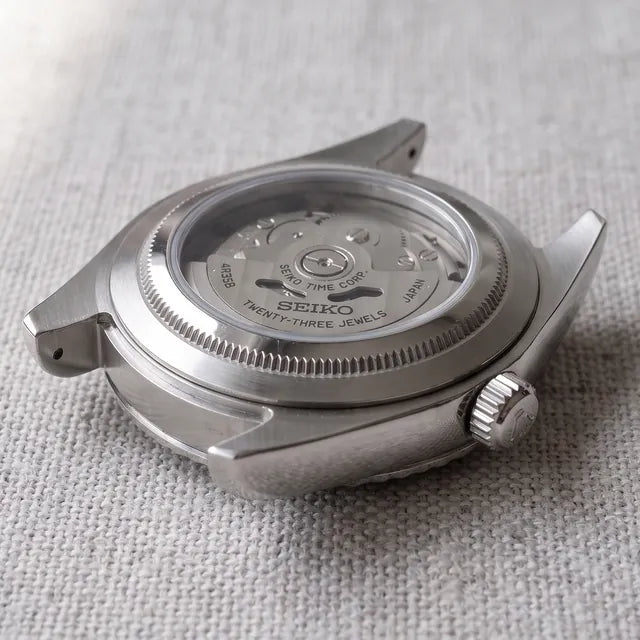 Open caseback with the movement visible
