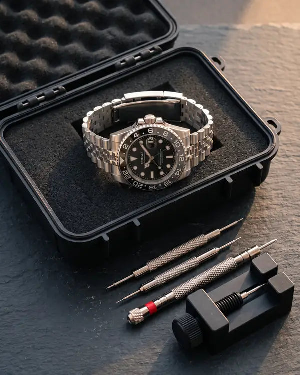 Free watch case and tool kit