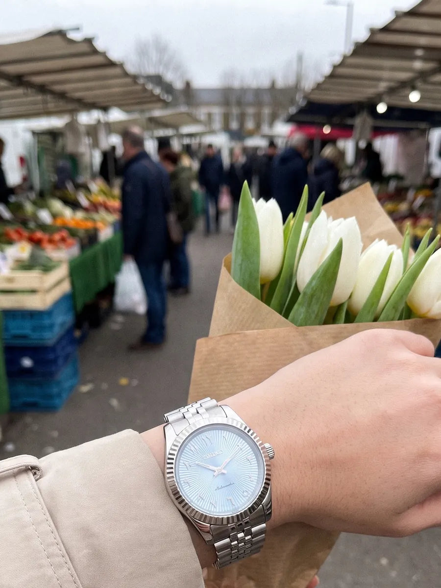 Seiko Mod Speedmaster – White Moon on the wrist