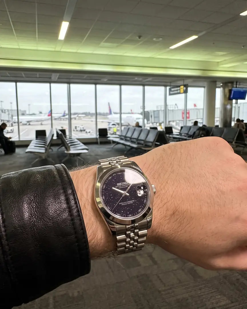 Seiko Mod Datejust – Starry Dust Dial on the wrist