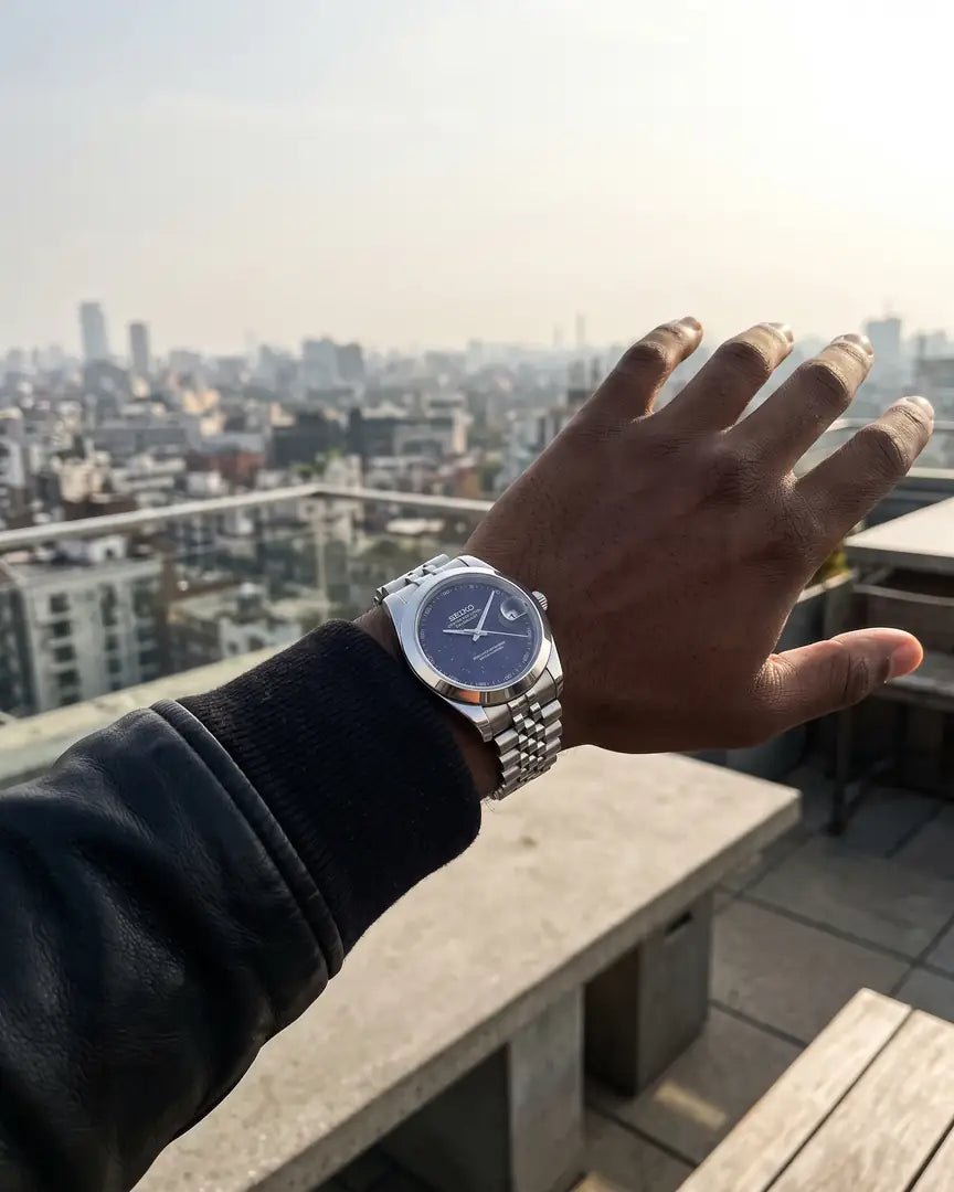 Seiko Mod Datejust – Starry Dust Dial on the wrist