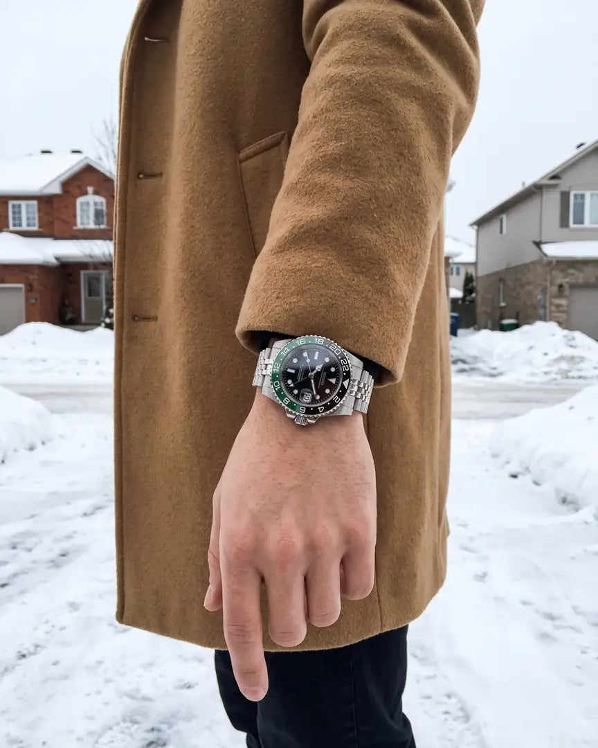Seiko Mod GMT – Stealth Redstrike on the wrist