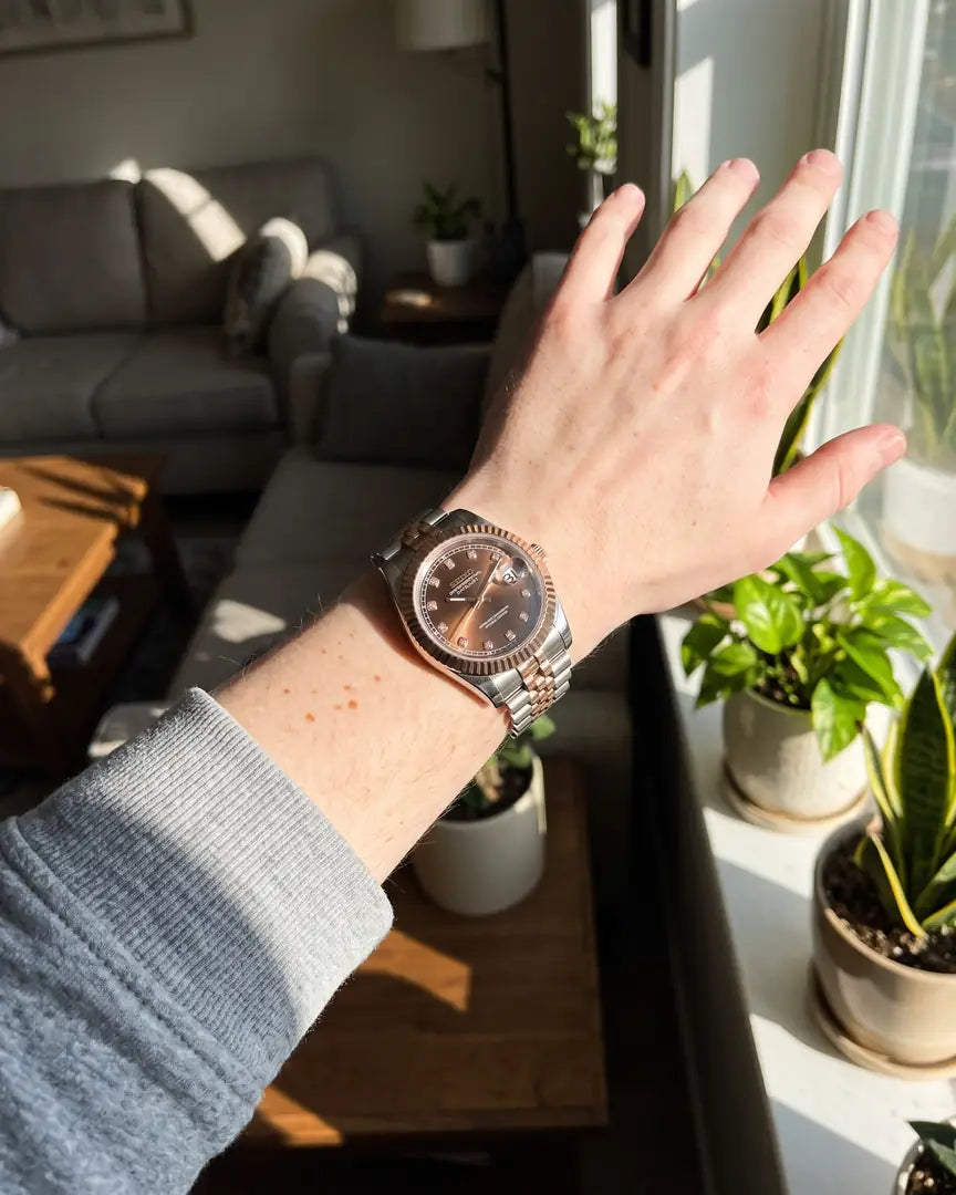 Seiko Mod Datejust – Two-Tone Chocolate Dial on the wrist